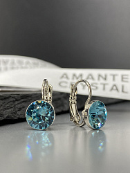 Серьги Assol 9mm с австрийскими кристаллами light turquoise 4