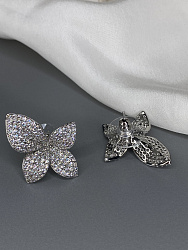 Серьги DAZZ Flower crystal 2.5см 1