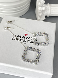 Серьги IREN на цепочке crystal 2