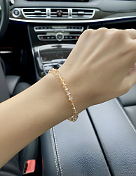 Браслет-стрейч хрусталь peach 1