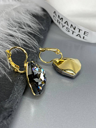 Серьги KR Dafna 18mm silver night Au 2