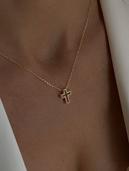 Подвеска Крест mini объем Au 1