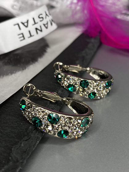 Серьги KR Fashion new emerald (англ. замок)