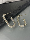 Серьги полукольца Lux bl diamond (мелкие стразы)