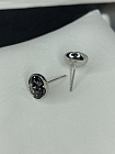 Пусеты KR 10mm silver night