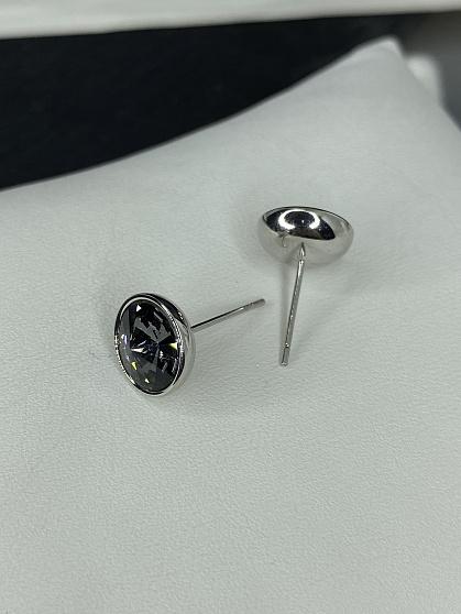 Пусеты KR 10mm silver night