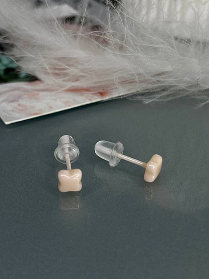 Пусеты Klever розовый керамика