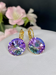 Серьги RIVOLI 14mm с австрийскими кристаллами VL Au 1
