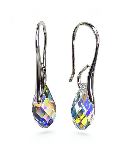 Серьги по типу капли Briolet цвет покрытия бижутерии белый