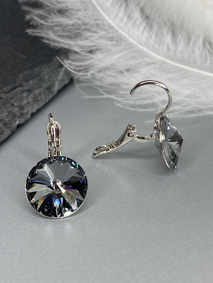 Серьги RIVOLI 12 с австрийскими кристаллами silver night