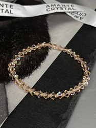 Браслет-стрейч хрусталь peach 3