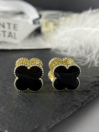 Серьги Klever crystal/jet Au