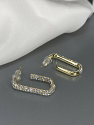 Серьги полукольца Strass Au (мелкие стразы) 2