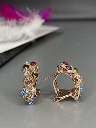 Серьги Color mix покрытие желтое золото 3