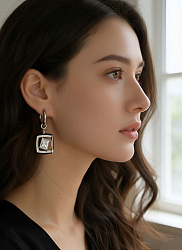 Серьги Ramka crystal  1