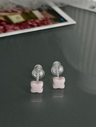 Пусеты Klever розовый керамика 3