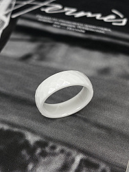 Кольцо Керамика (грани) 18 белое 1
