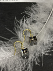 Серьги KR Kora 7mm silver night (крючок) Au