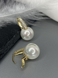 Серьги жемчуг со стразами Au 4