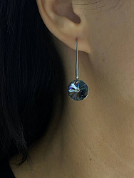 Серьги Elina 14mm silver night 1