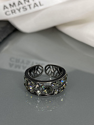 Кольцо Fashion  bl diamon /jet 3
