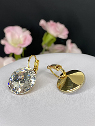 Серьги RIVOLI 16mm с австрийскими кристаллами crystal Au 2