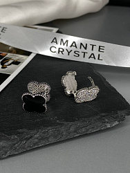 Серьги Klever crystal/jet с эмалью 4