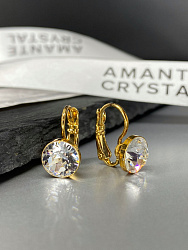 Серьги Assol 9mm с австрийскими кристаллами crystal Au 1