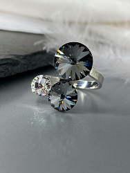 Кольцо LION silver night/crystal mix 1