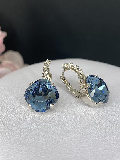 Серьги IVONN YLANG 12mm с австрийскими кристаллами denim