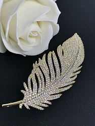 Брошь BluC Перо Au микроциркон 1