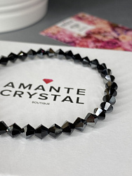 Браслет-стрейч хрусталь jet 1