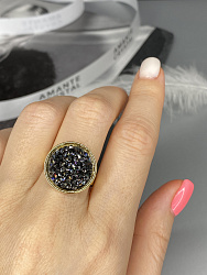 Кольцо IREN jet hem покрытие желтое золото 1