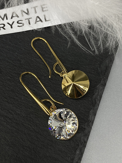 Серьги Elina 14мм crystal Au