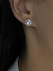 Пусеты KR 10mm crystal 1